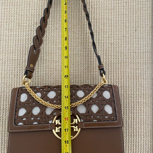 Tory Burch MILLER BASKET-WEAVE SHOULDER BAG - Picture 9 of 13